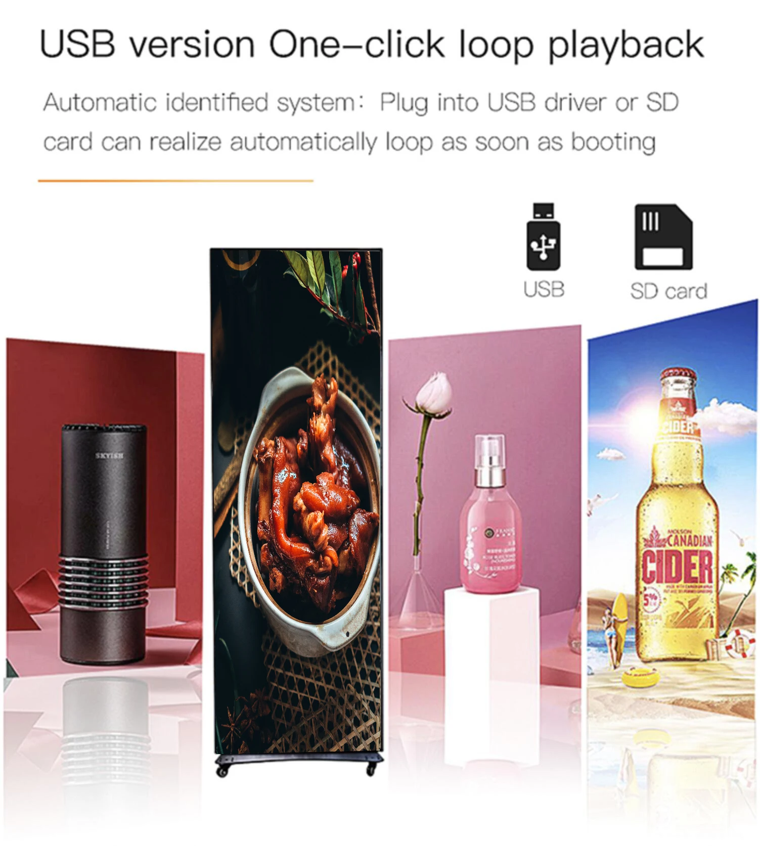 P1.25 P1.53 P1.86 P2.5 Commercial Ads Screen Led Advertising Player Wall Mount Media Player Poster Digital Signage And Displays