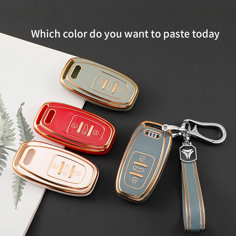 For Audi A3 A4 B7 B8 B5 B9 B6 A1 A5 Q7 Q5 A6 4f C6 C5 C7 C4 TT Q3 S3 A7 A8 C4 8N 8V 8L RS3 Car Remote Key Soft TPU Car Key Case