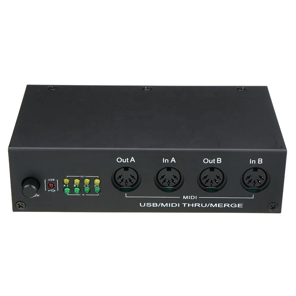 MIDI 4 in 4 out MIDI Merge Pplitter Controller USB MIDI Music Editing Box