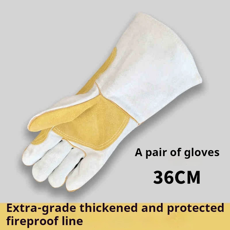 Protect hands premium welding gloves cowhide safety work protection gloves protective abrasion gloves