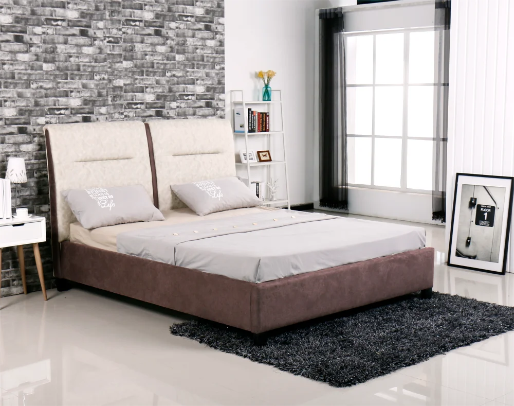2024 China Factory Wholesale Price Luxury Double King Queen Full Size Bed Frame Low Platform Gas Lift Velvet Bed
