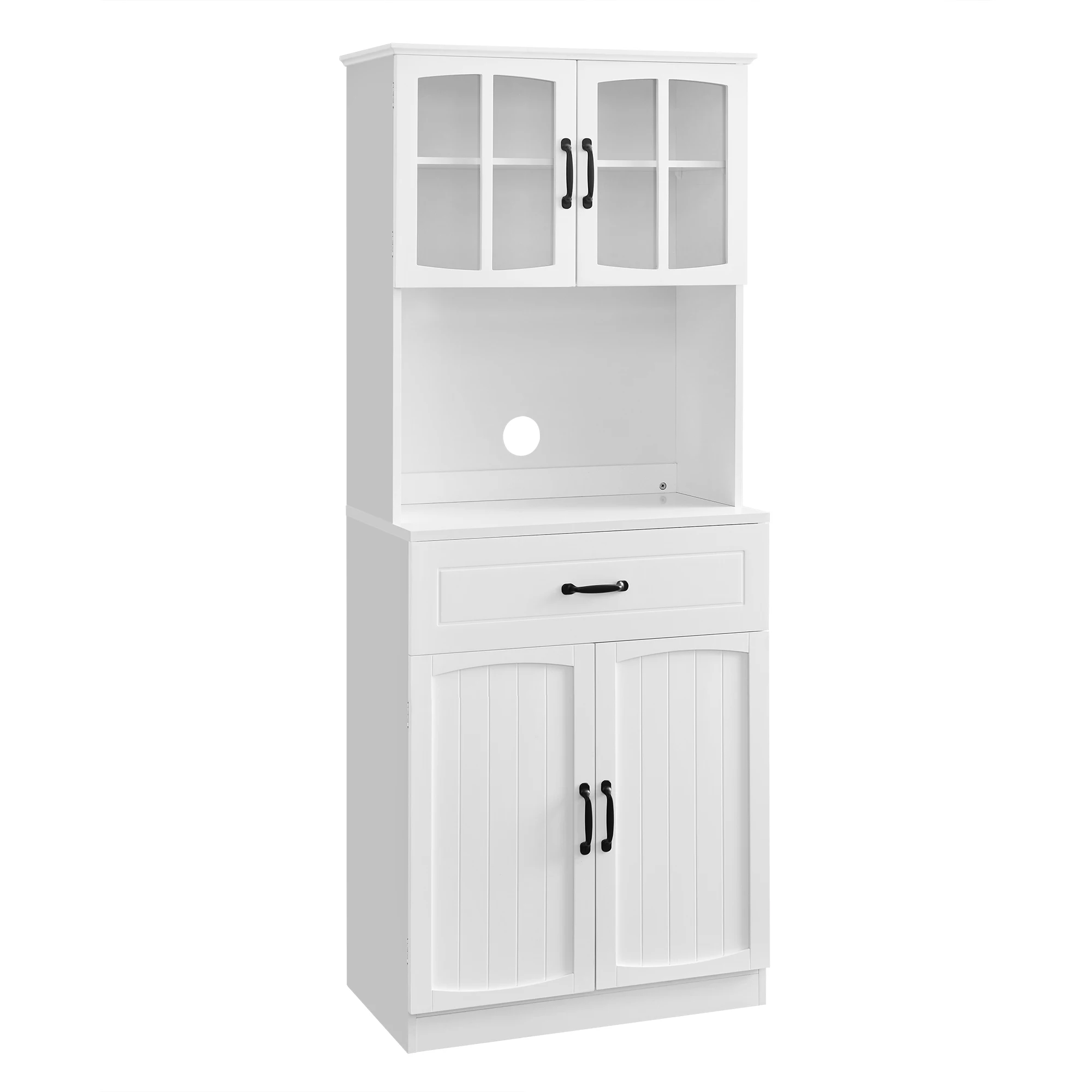 VASAGLE American Furniture Large Freestanding Kitchen Pantry Buffet Storage Table White Sideboard