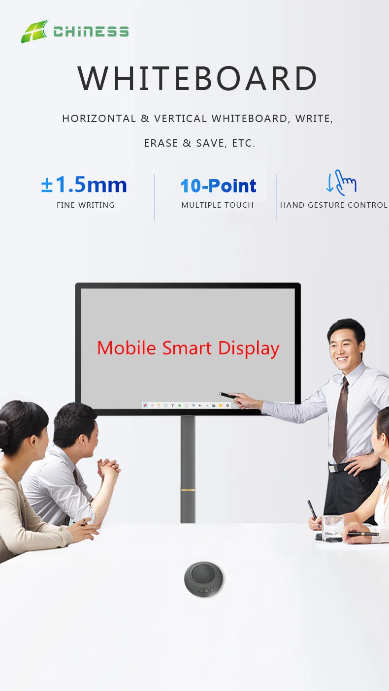 CNS-215MSD High Quality 21.5 Inch 4K LCD Smart TV White Interactive Portable TV 4G+64G Stand TV Touch Screen Interactive Smart