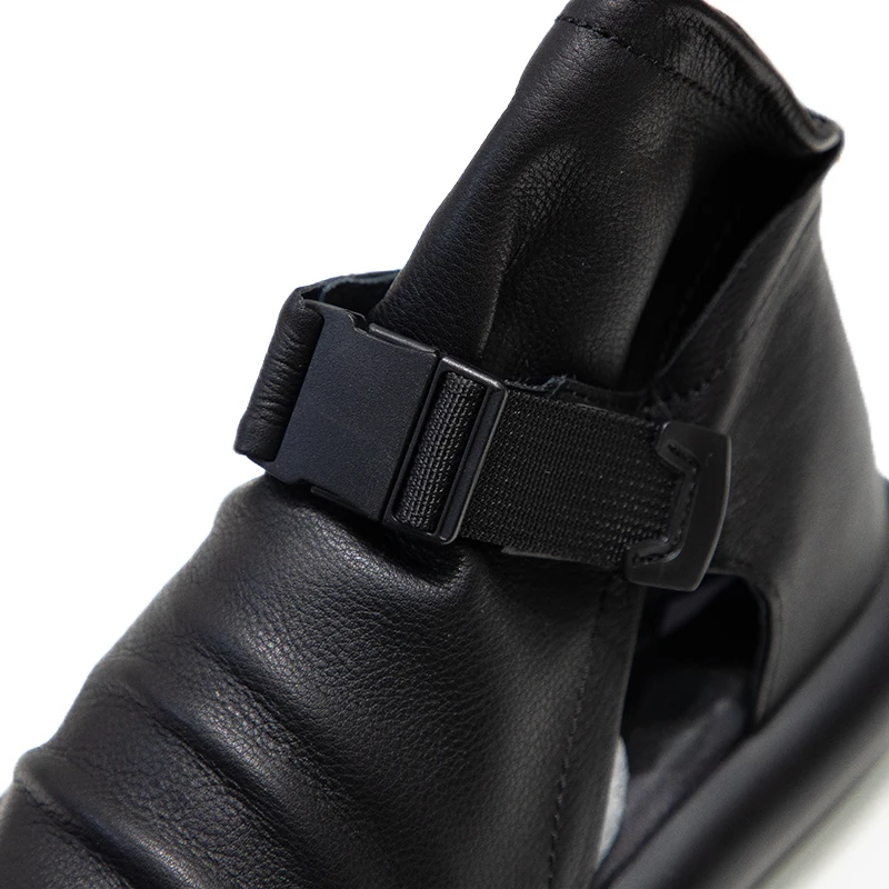 Wholesale custom factory direct sales Thick soled master craftsmen open toe real leather square toe roman platform sandals