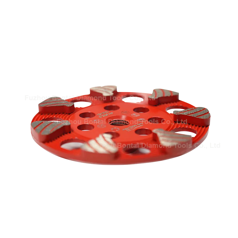 Bontai professional fan-shaped turbo hilty diamond grinding wheels for concrete granite floor 4 5 6 7 inch plate