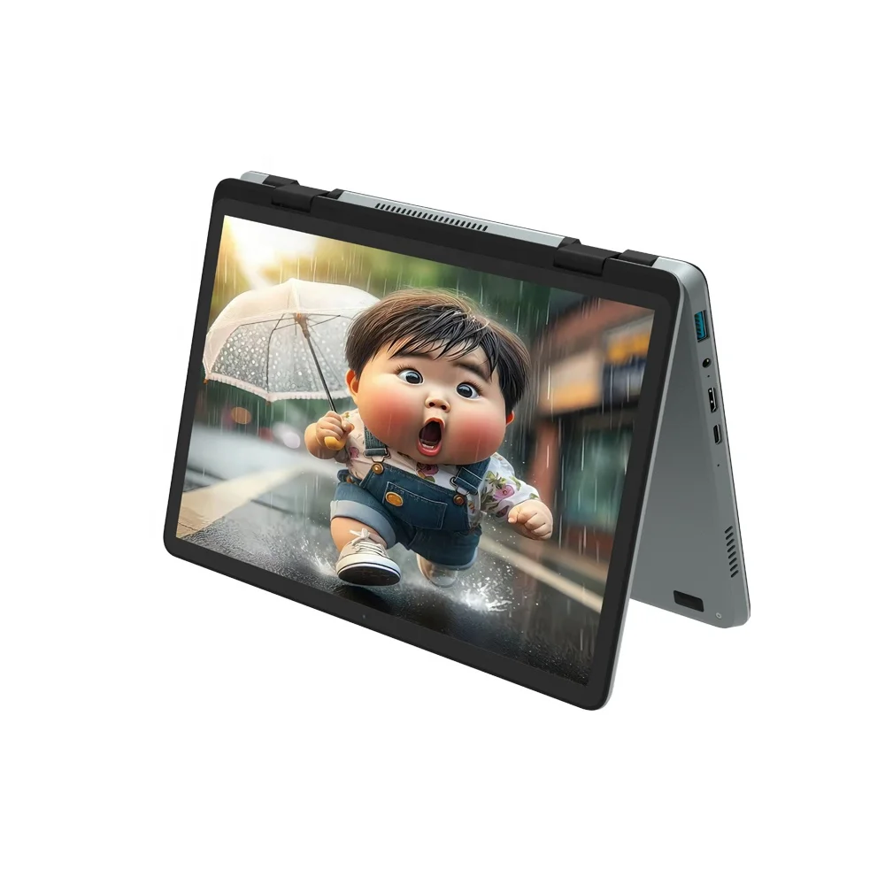 2024 Factory Wholesale 11 inch N100 quad core Touch Screen notebook rotating 360 Yoga laptop for Home School education laptop