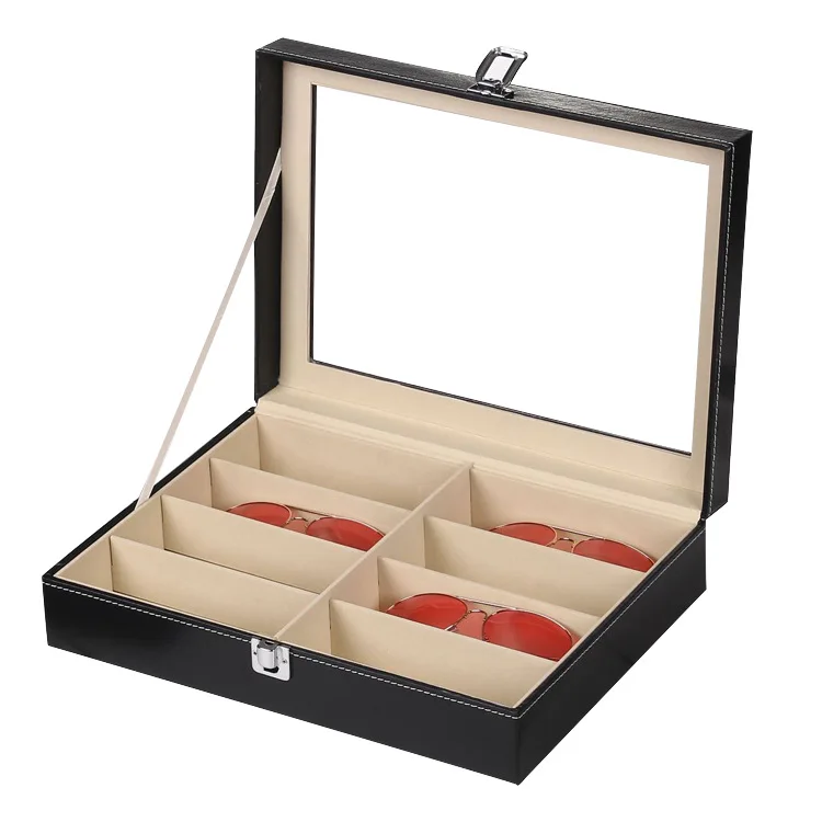 Cross border trade glasses case wooden glasses case with large capacity Pu