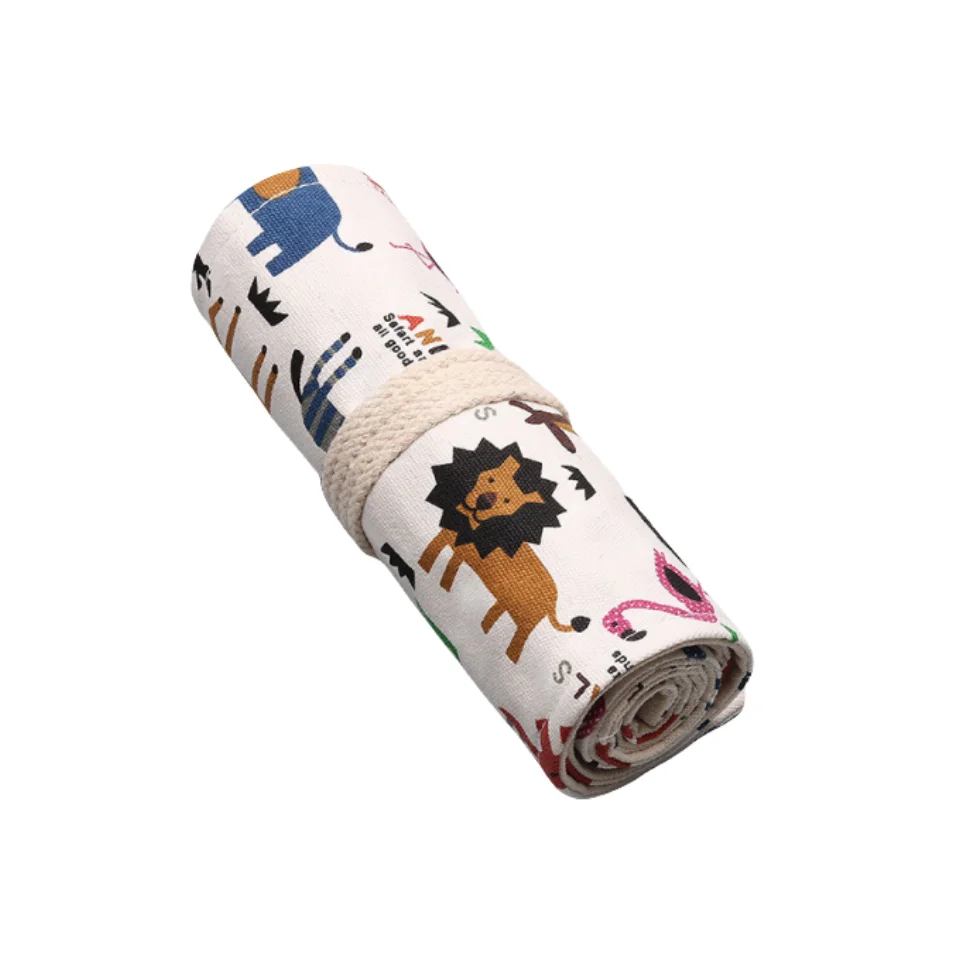 Professional Factory Zoo  Canvas Rolling Pencil Case Rolling Pencil Case Pen Curtain