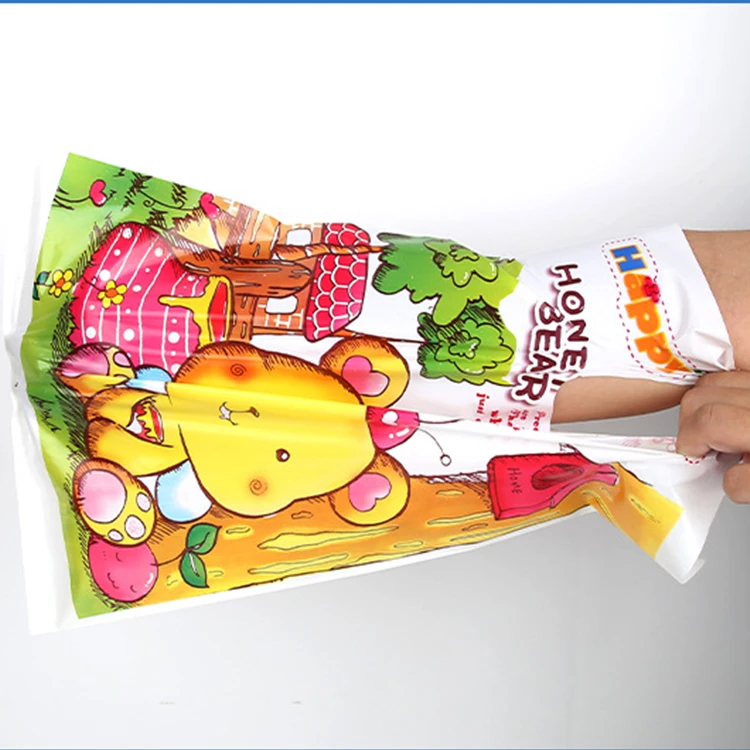 Factory price custom logo printed ldpe hdpe Tote single-layer  plastic die cut thank you carrier shopping packaging bags