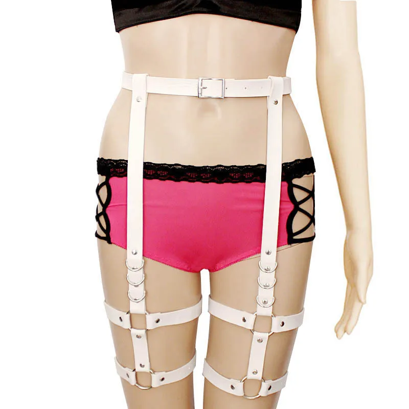 
Colorful Women Sexy Pu leather Harness Leg Pu Garter Sexy Lingerie 