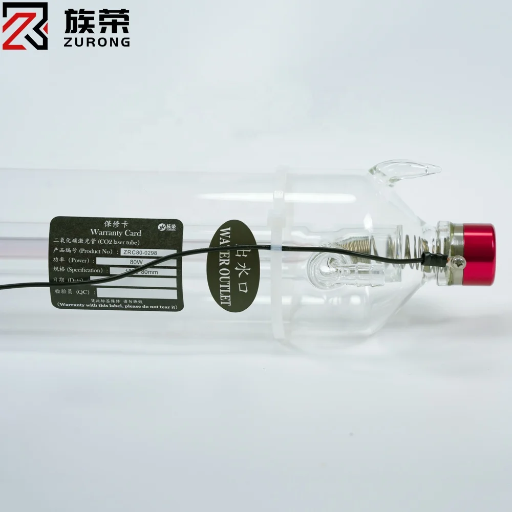 Long Life 10000hours Zurong Co2 Laser Tube w2 w4 w6 w8 80w 100w 130w 150w 180w for Laser Cutting Machine