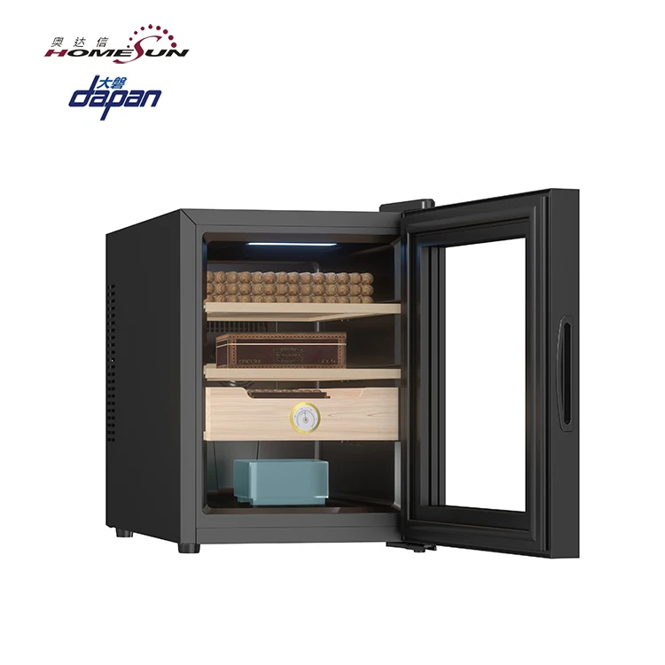Electric cigar fridge glasses with cigarette storage adjustable metal wooden cigar humidor