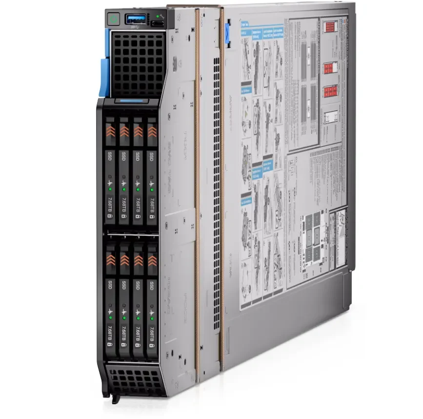 High Quality 32 DDR5 DIMM slot PERC H755 PowerEdge MX760c 4sff blade server