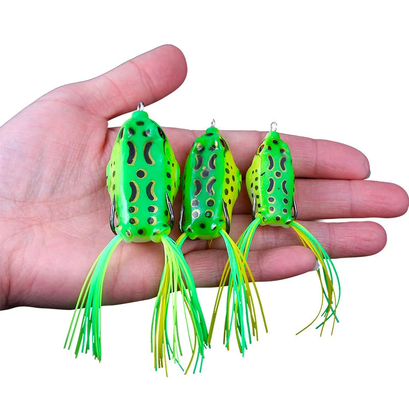 
2021 Hot Sales Duple Hooks Fishing Thai Frog Lures Rubber Lure Artificial Frog Lures 
