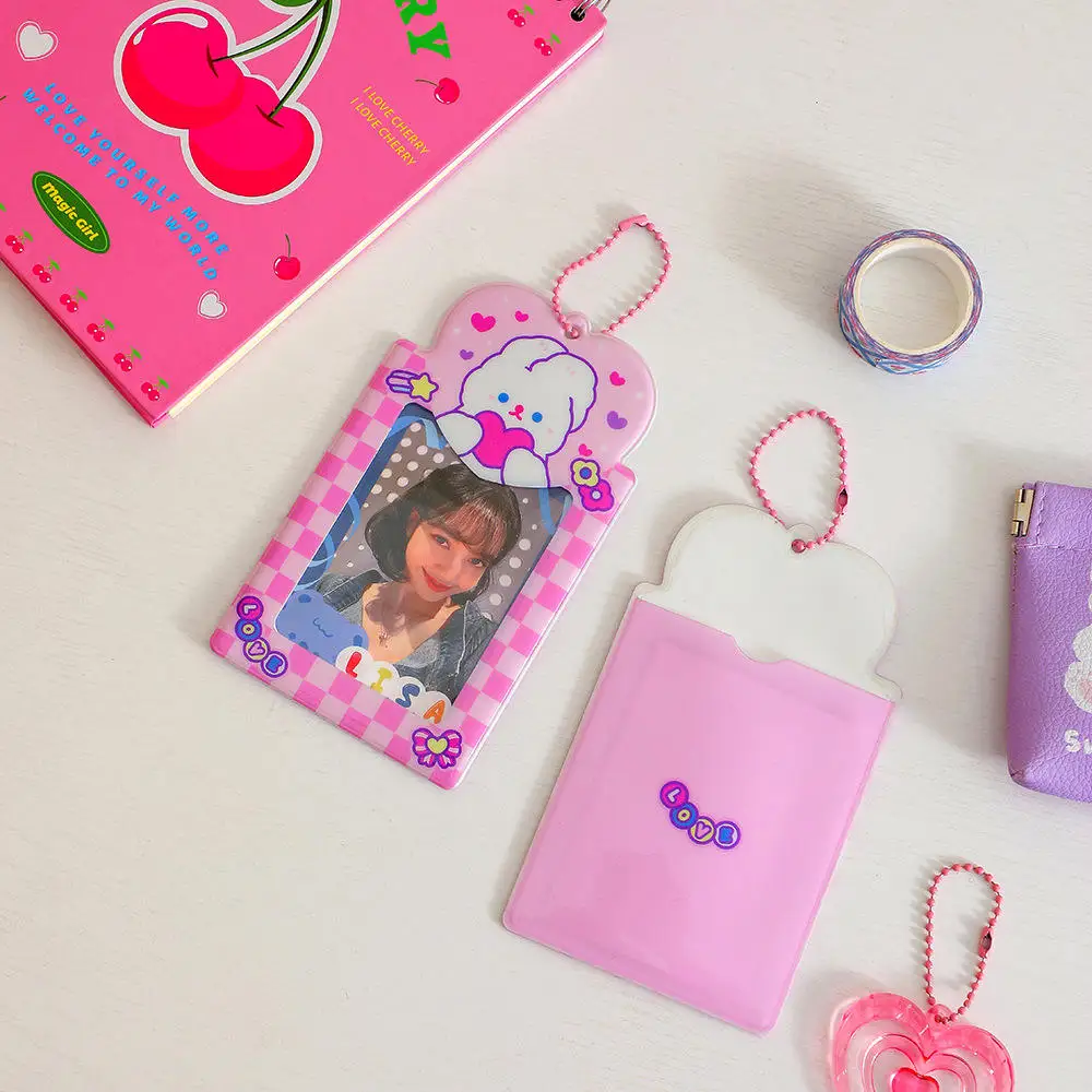 Cute Sanrioed Figure Cinnamoroll Kuromi My Melody KAWAII ID Card Holder Anime Keychain Pendant Card Holders For Girls