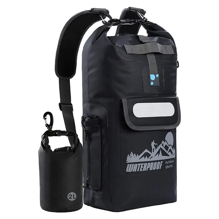 Kayaking boating dry back pack outdoor, 500D waterproof dry tarpaulin backpack with shoulder strap