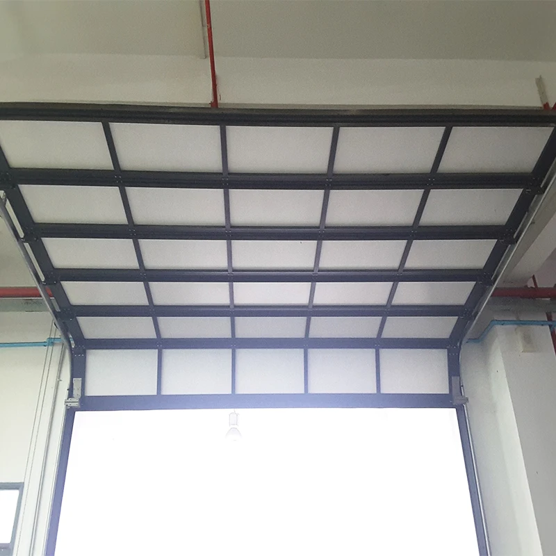 New Black Polycarbonate Finger Protection Modern Glass Plexiglass Garage Doors