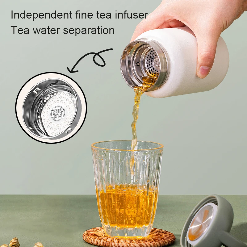 Custom Logo Stainless Steel Thermo Bottle Simple Portable Insulated Water Bottles With Handle