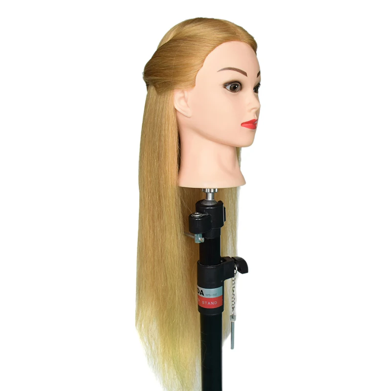 
24 inch Honey Blonde light colors cosmetology mannequins 100% Real Human Hair salon Practice Hairdresser Training Mannequin Head 