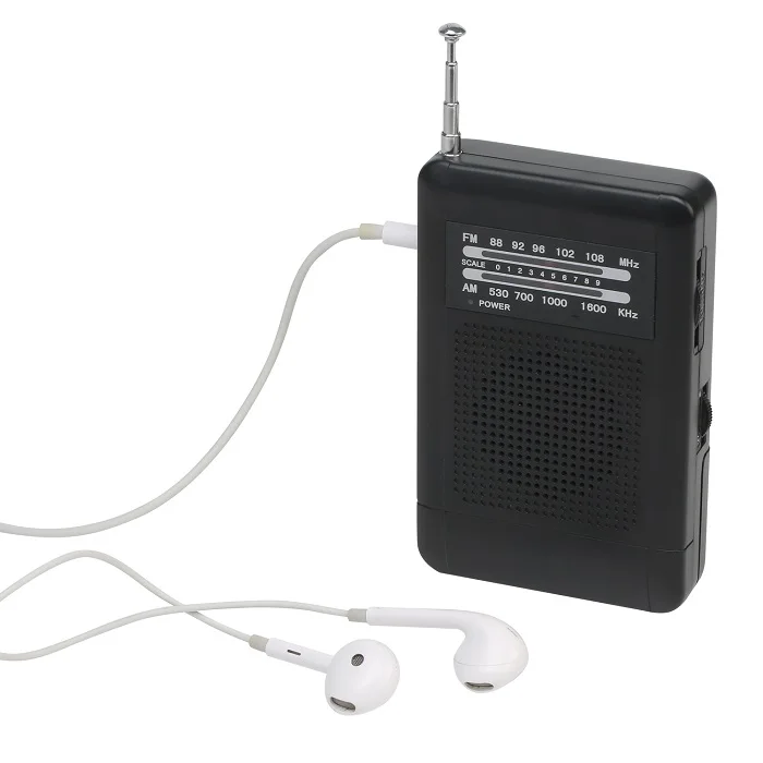 Напрямую с фабрики карман стиль дешевые Am Fm Радио Портативный Питание от 2 AAA батарея стерео разъем для наушников