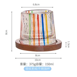 Color High Borosilicate Cocktail Fashion Mess Double Wall Champagne Glaze Whisky Water Glass Cup