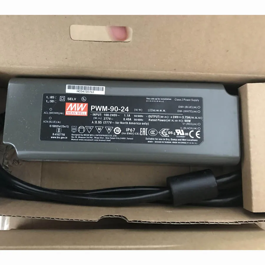 PWM-40-12 PWM-60-12 PWM-90-12 PWM-120-12 PWM-200-12 Средний колодец 40 Вт 60 90 120 200 затемняемый Светодиодный драйвер Ip67 12 В