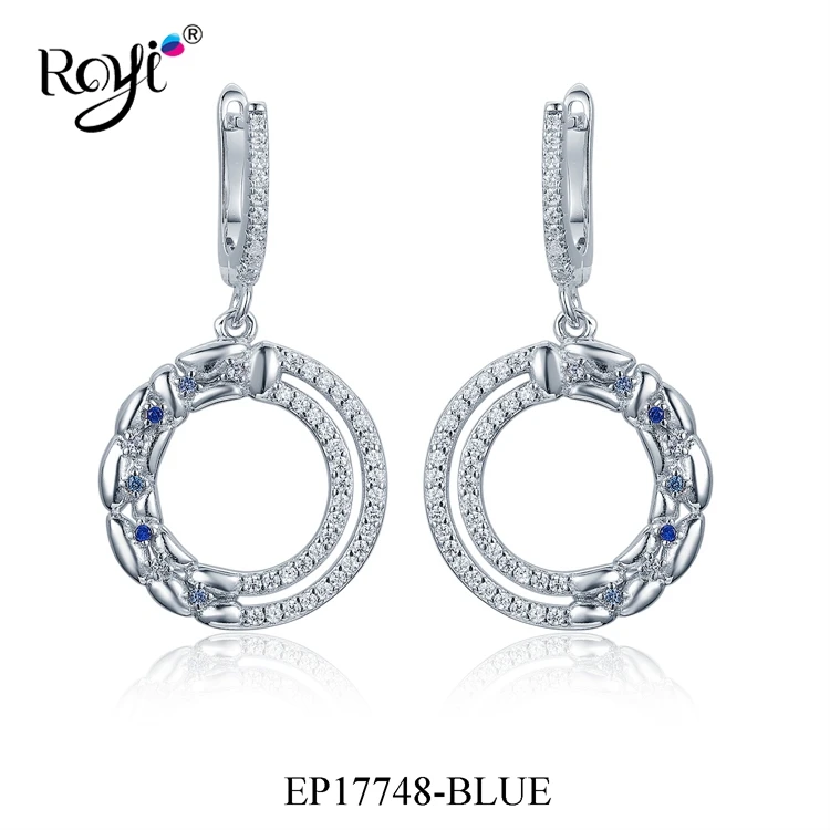Elegant White Gold Plated 925 Sterling Silver Cubic Zirconia Luxury Drop Earrings