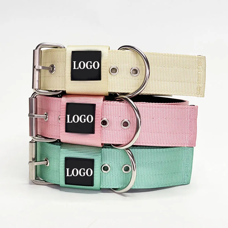 K9 Dog Collar for Tactical Training Adjustable Durable Nylon with Double Metal D Ring Buckle