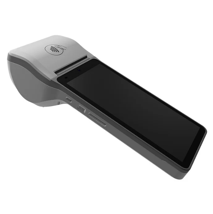 Шелковистый на ощупь 5,5 дюймов мобильный 4-ядерный 2G + 32G NFC/4G/BLE /WLAN портативный POS-терминал со встроенным принтером для получения этикеток