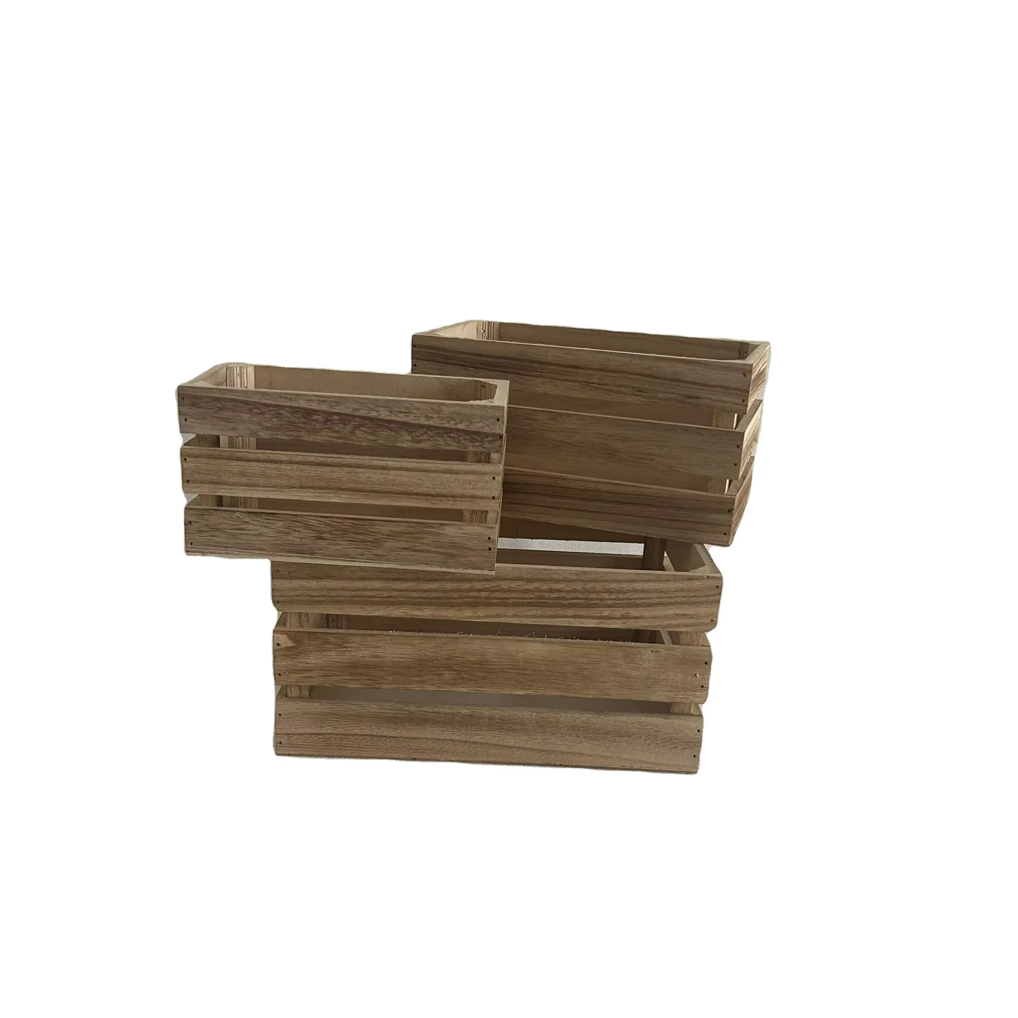 Custom rustic wood nesting storage box wooden box packaging wooden crafts crate boxes