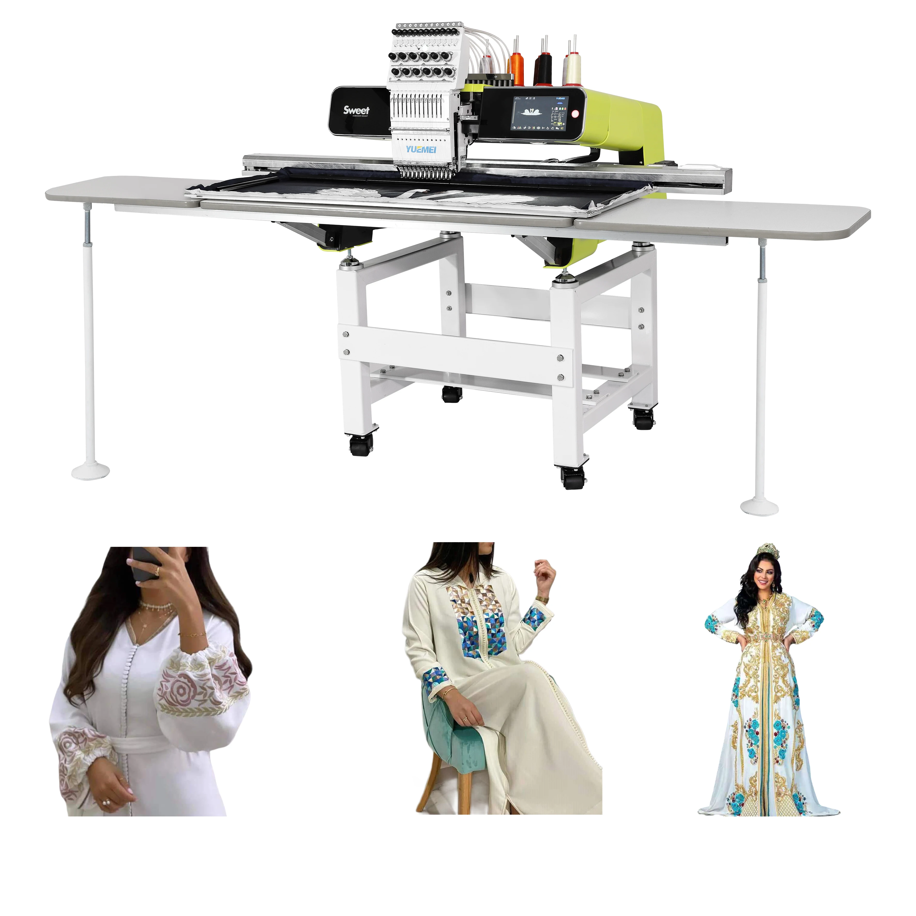 12 Needles single head automatic embroidery making machines big size with large embroidery area