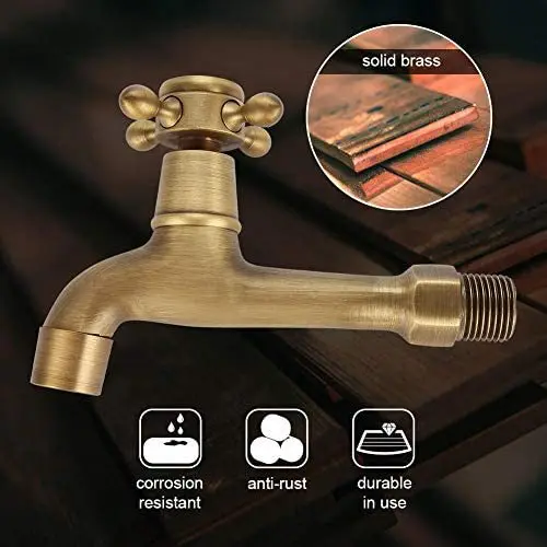 Modern Antique  Garden Faucet High Quality Brass Customized Ceramic Wall Mounted Traditionally Hotels Outdoor Spaces