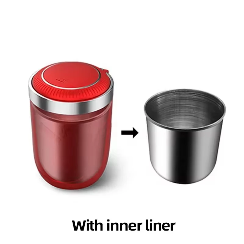 LED Colorful Universal Car Ashtray Cup LED Aluminum Alloy Ash Tray  Car Holder Auto Ashtray Cigarette Holder Car Accessories