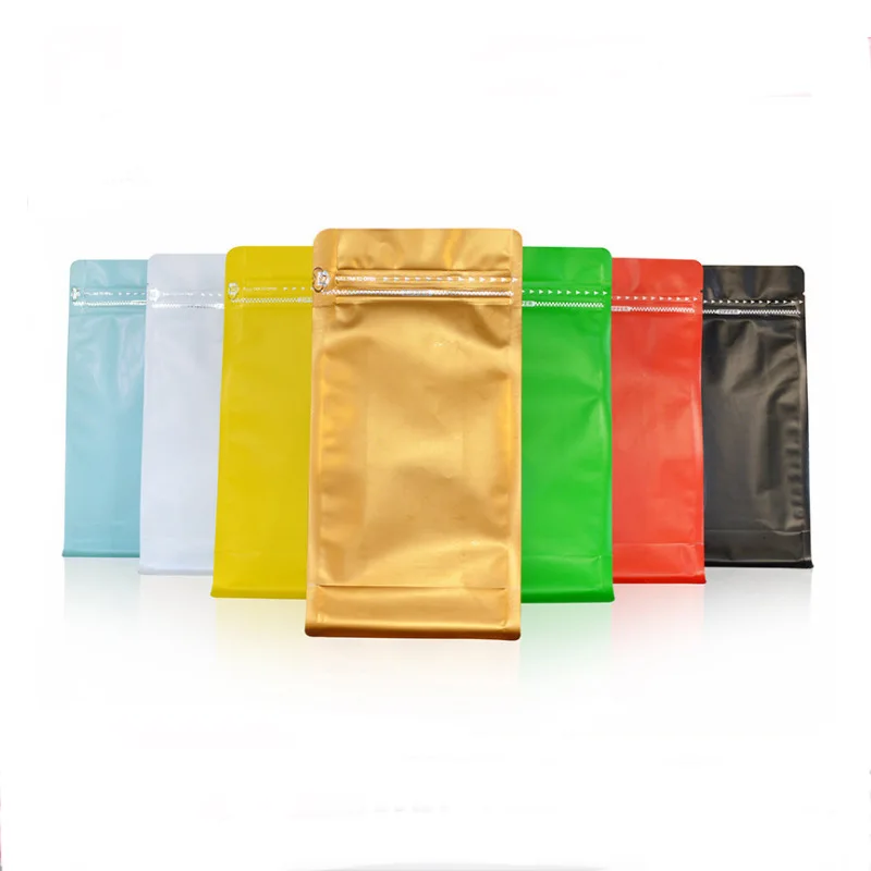 Custom logo 500g coffee beans plastic zipper square bottom bag self-sealing coffee pouch with valve
