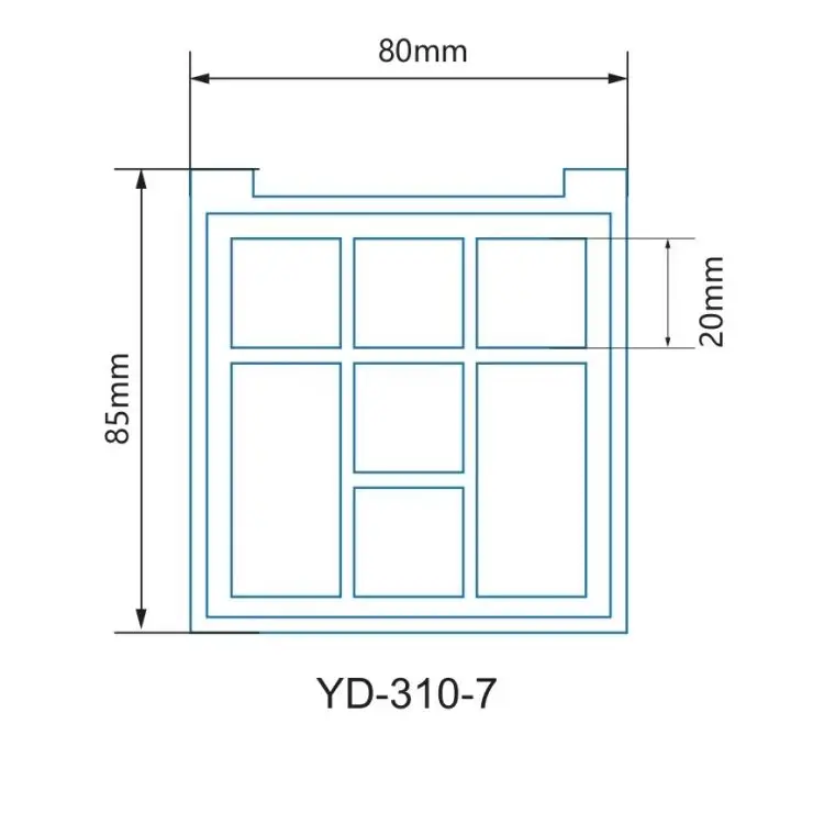Square 7 Grill Eyeshadow Palette Packaging Blush Box Customizable Plastic Design Empty Eyeshadow Packaging
