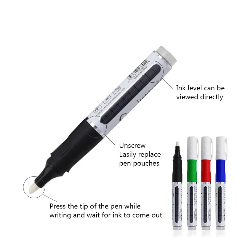 Straight Liquid Thick Head Press Large-capacity Ink Replacement Pen Bag Color Whiteboard Pen