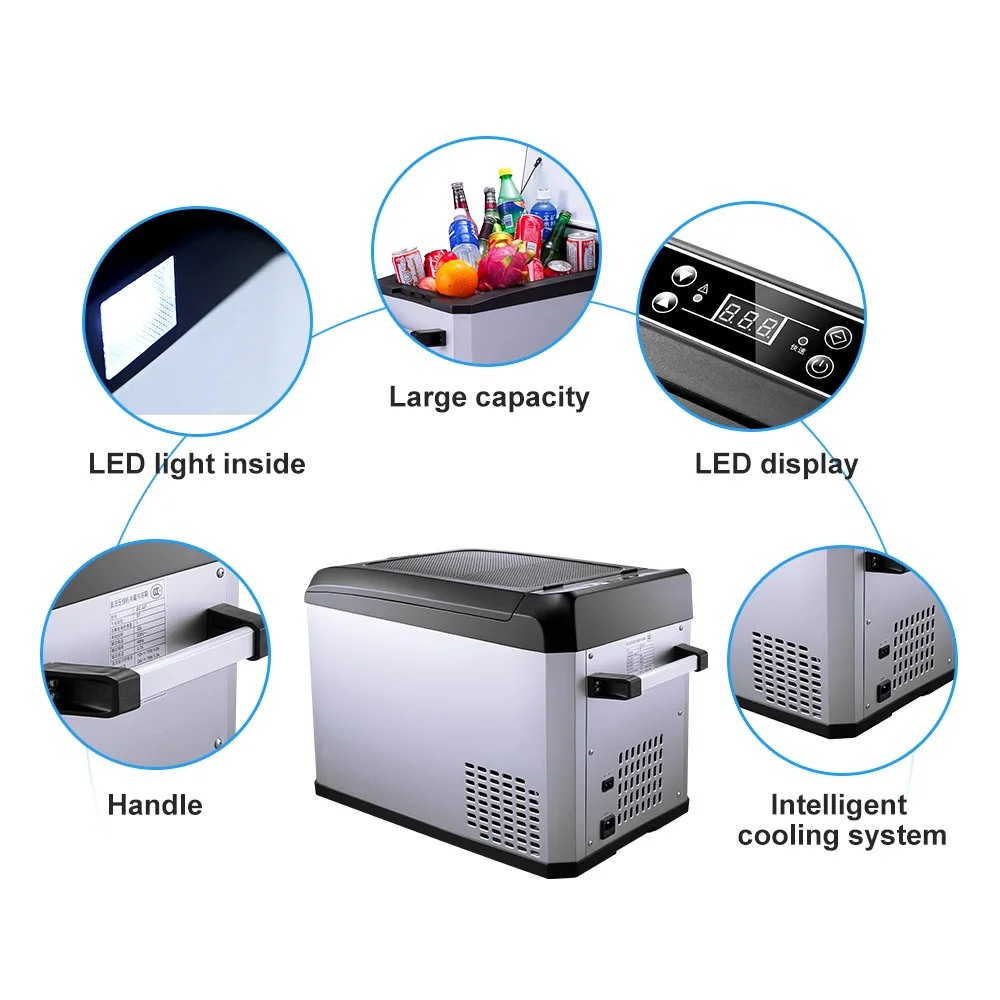 32L Outdoor Camping RV Car Fridge Portable Mobile Deep Freezer 12v Dc Compressor Car Fridge