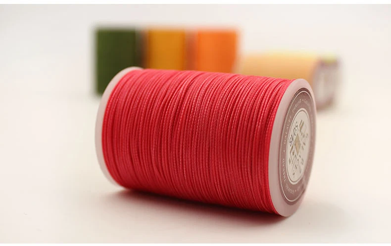 210d 0.6mm High Tenacity Polyester Sewing Pure Linen Waterproof Cored Round Wax Thread For Leather