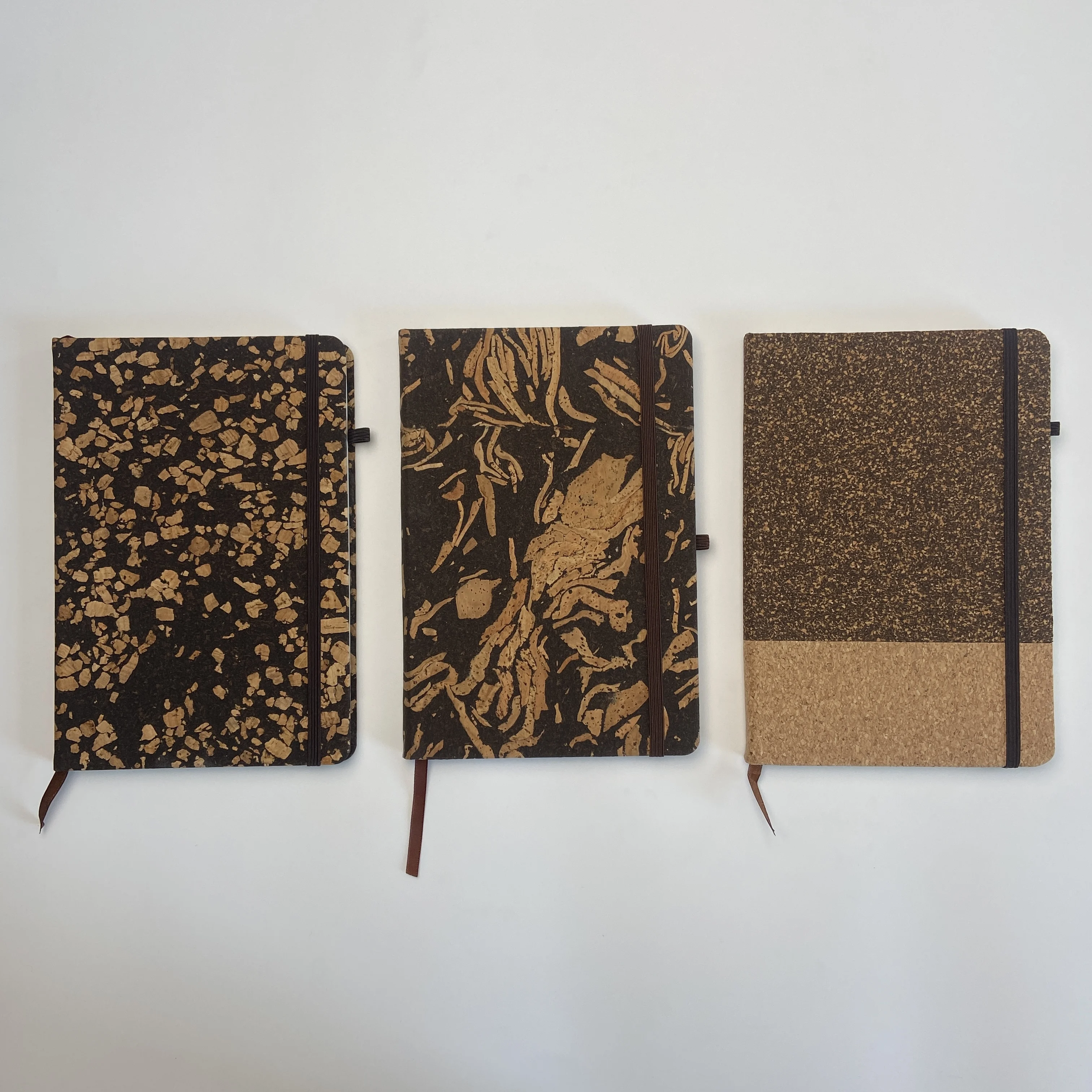 Wholesale A5 Custom Eco-friendly Coffee Ground Hardcover Notebook Splicing Pattern Optional Sugarcane Paper