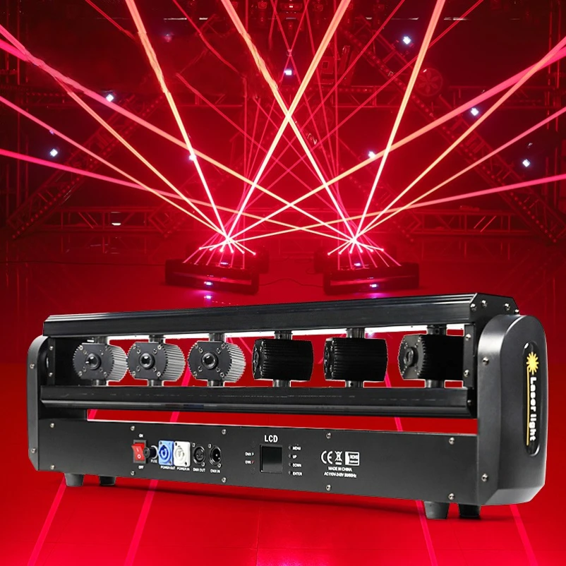 Dj Disco Nightclub Bar 6 300mw Red Laser Lights And 6 500mw Full Colour Rgb Moving Head Laser Lights
