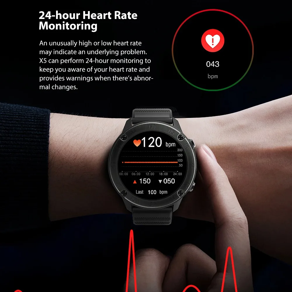 IP68 SmartWatch Blackview X5 мужские и женские спортивные часы монитор сна фитнес-трекер сердечного ритма Смарт-часы для IOS