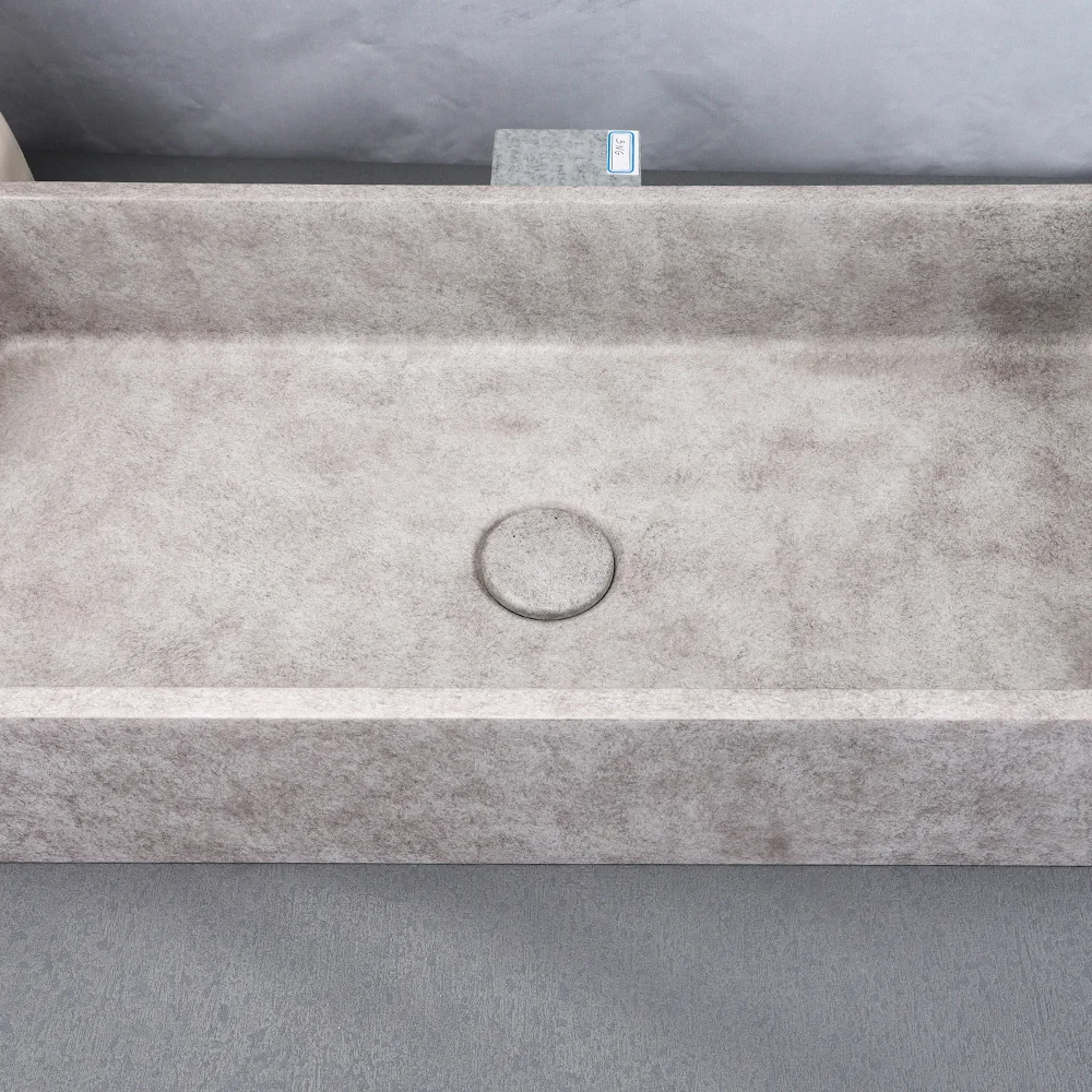 Modern concrete wash basin sink Brown large size wash basin bathroom hand wash