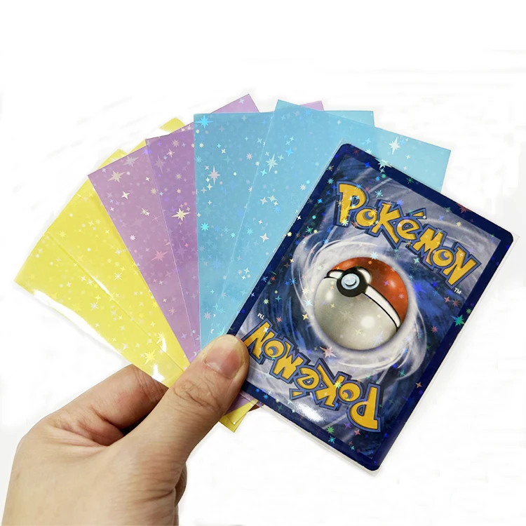 Manufacture Custom Trading Card Game Sleeves Kpop Clear Holographic Card Protector PVC Free Hologram Photocard Card Sleeves