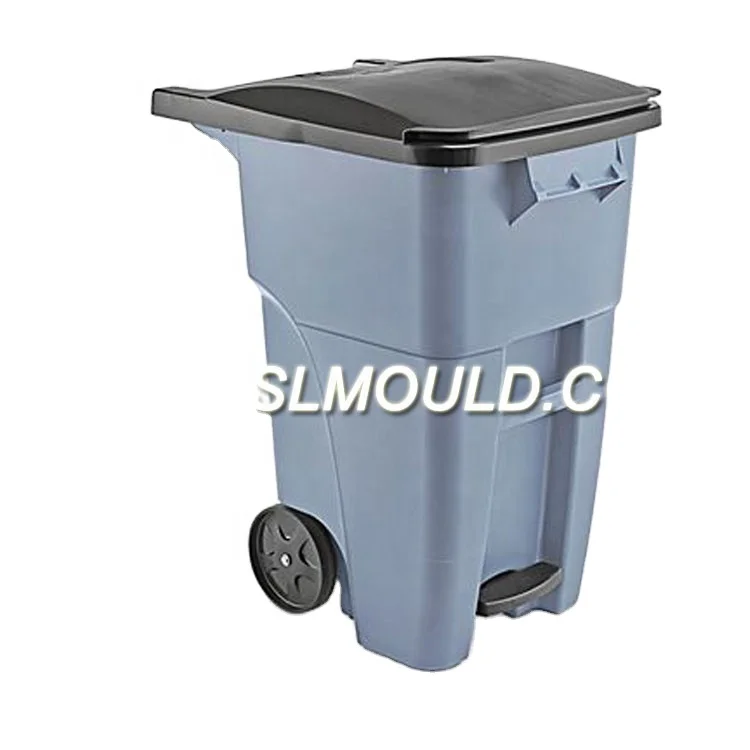 Quality Taizhou Injection Plastic Swing Lid Outdoor Clasified Dustbin 120L 50L Trash Can Waste Bin Dustbin  Mould