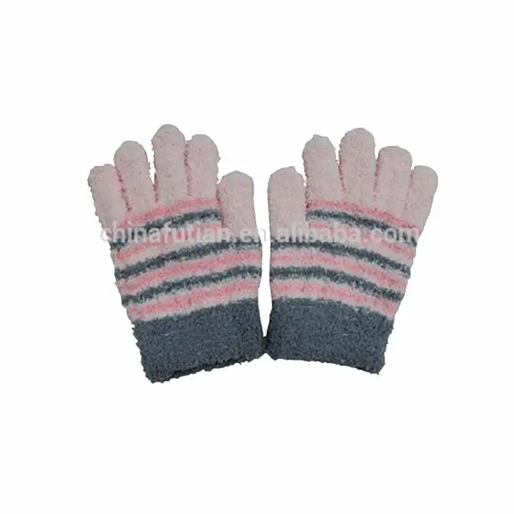 Ft модная детская из микрофибры Knit Stripe зимние перчатки