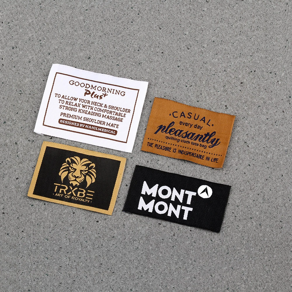 Woven Garment Tag Main Label for Clothing High Quality Customized Cloth 100pieces Free Sample Sustainable End Fold