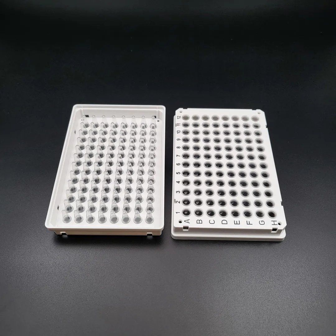 White Pcr Plate 0.2ml Pcr Full Skirted  96 Well Plate Round Bottom Shaped Bottom