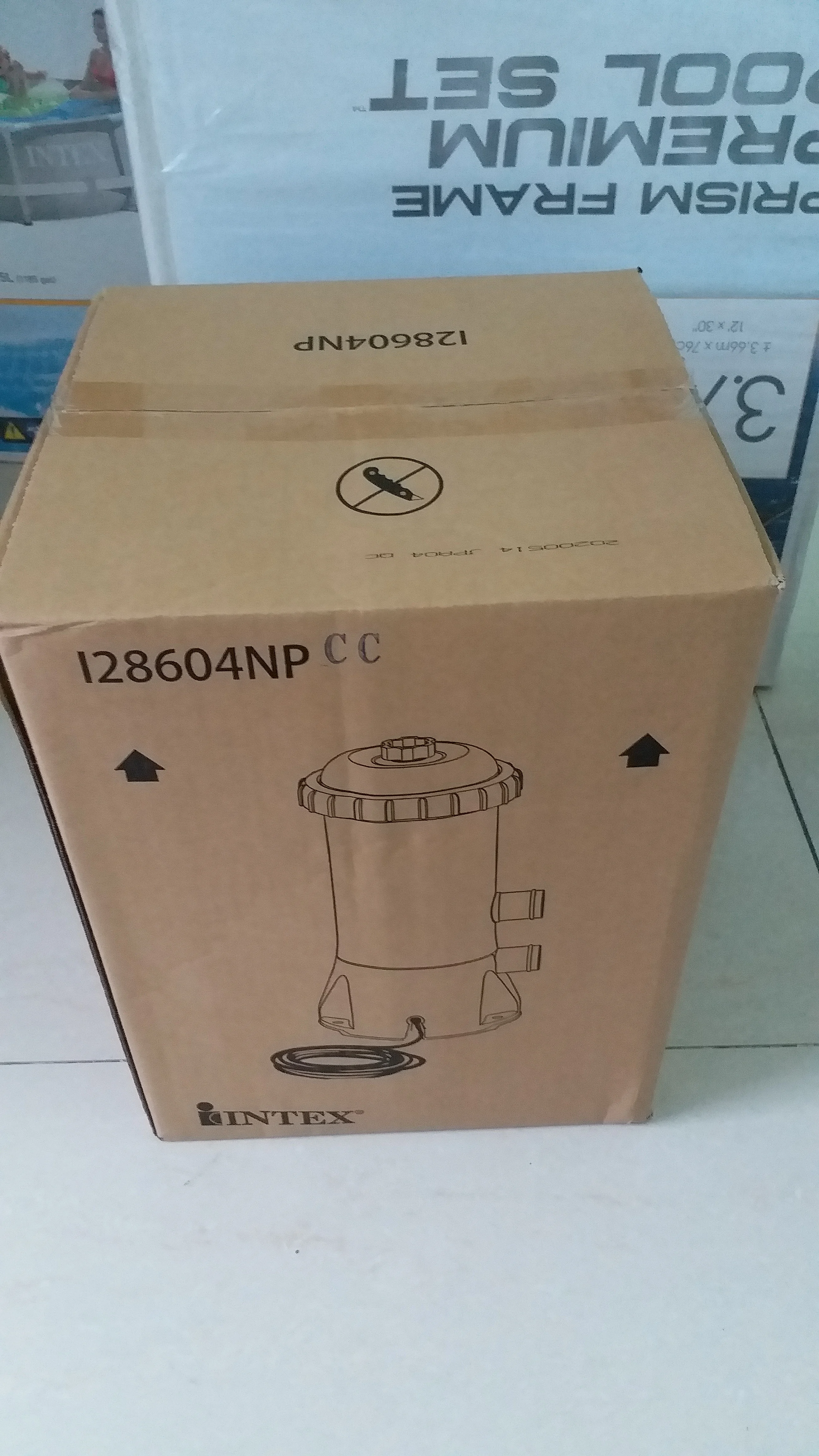 Intex 26712 (144in X 30in) Large Inflatable Metal Frame Pool Outdoor Above Ground Pool PVC