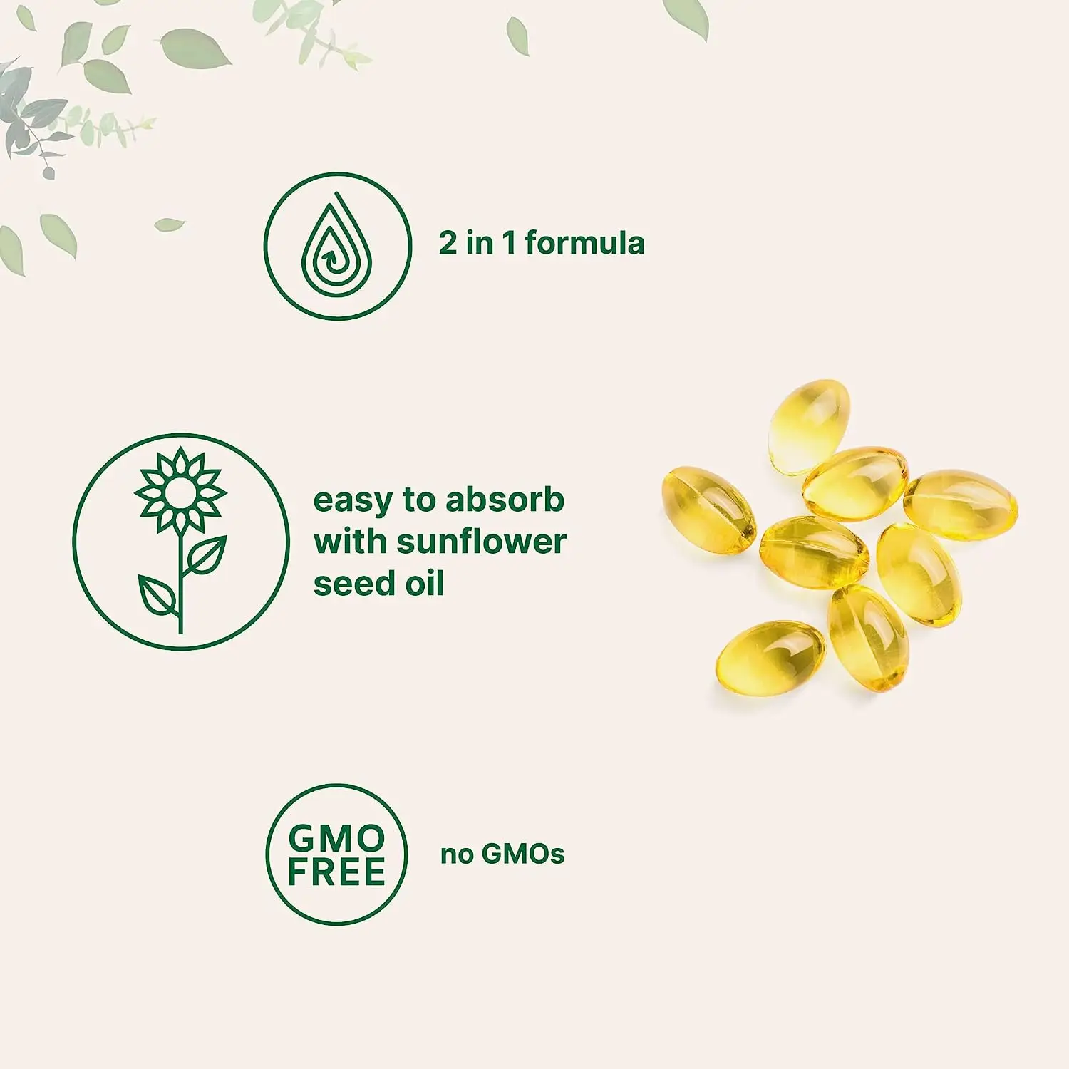 OEM  Vitamin D3 softgel 5000IU contains K2 MK7 capsules Health supplements High Calcium Quasi spot goods