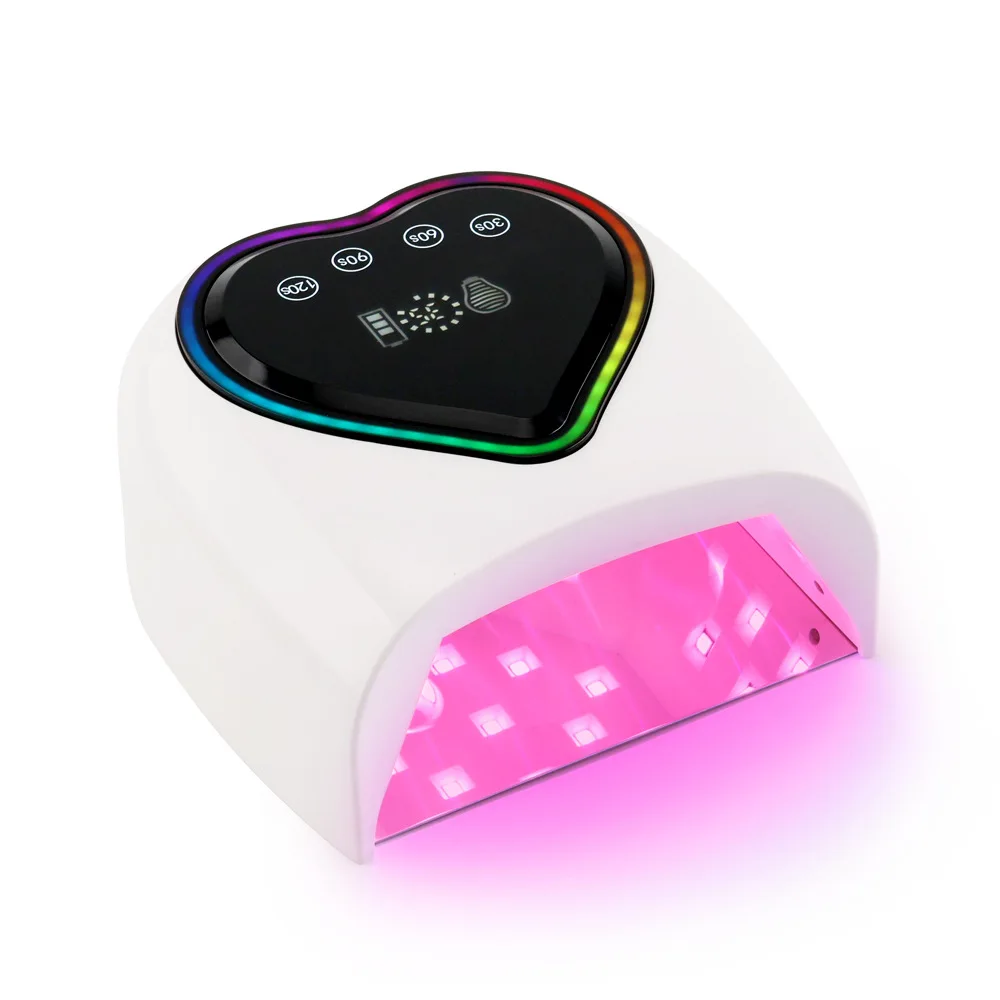 High Power 98 Watts Cordless and Rechargeable Professional Cure UV LED Nail Lamp Nail Dryer for Commercial Salon Use